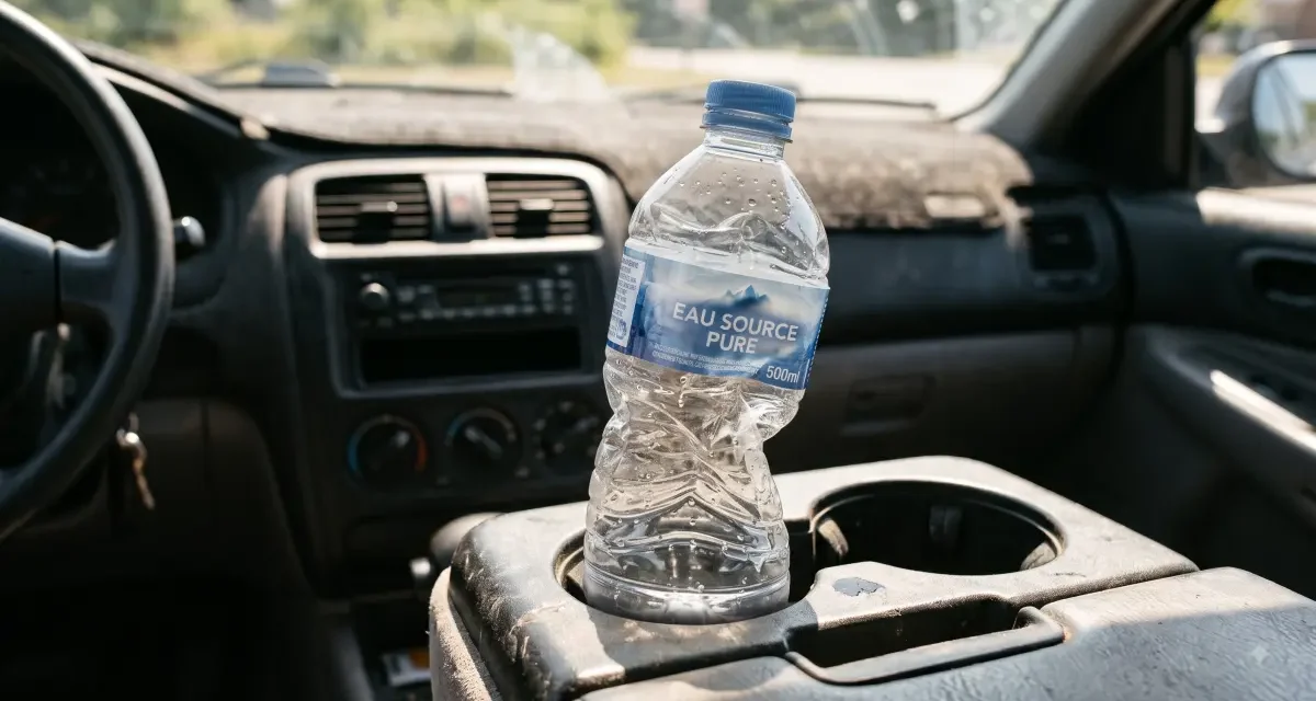 Peut-on boire une bouteille d’eau restée dans la voiture au soleil ?